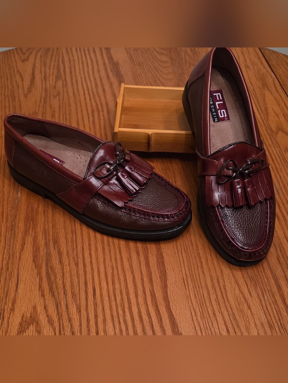 Florsheim Men's Burgundy Tassel Kiltie Loafers S 8.5